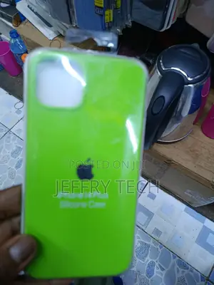 Felony iPhone 14+ Liquid Silicone Case With Cloth Lining -Neone Green