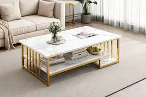 Marble Coffee Table With Gold Frame