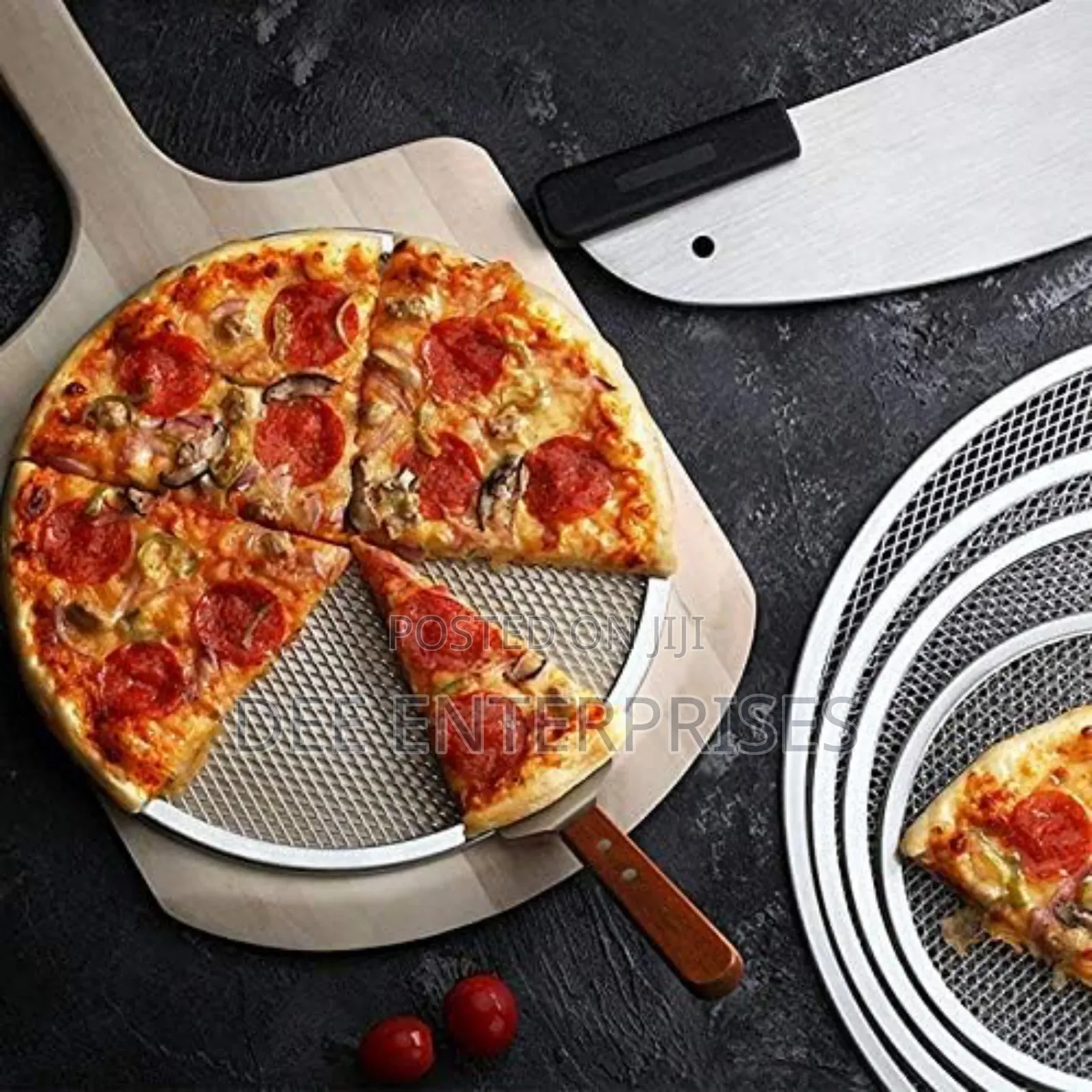 3pcs Aluminium Mesh Pizza Trays
