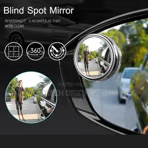 2 Pcs Car Blind Spot Mirror Parking Angle Convex Wide Adjustable