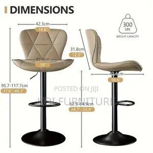 Barstools; Leather Height Adjustable Home Barstools