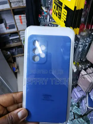 Ziria Samsung Galaxy A53 Liquid Silicone Case With Cloth Lining-Blue