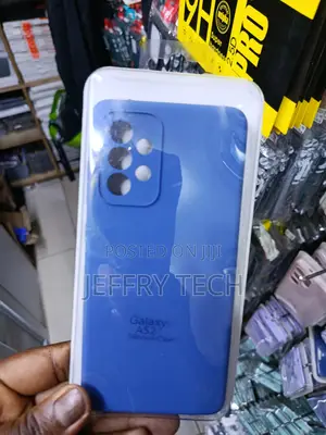 Yrako Samsung Galaxy A52 Liquid Silicone Case With Cloth Lining-Blue