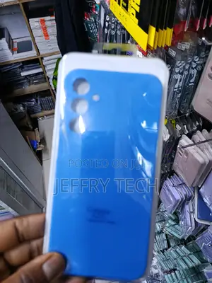 Xalki Samsung Galaxy A25 Liquid Silicone Case With Cloth Lining -Blue