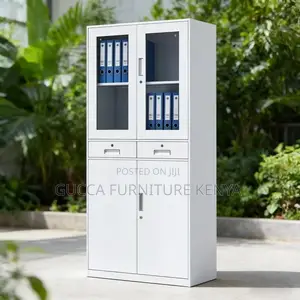2-Door Half Glass Gym Storage Cabinet