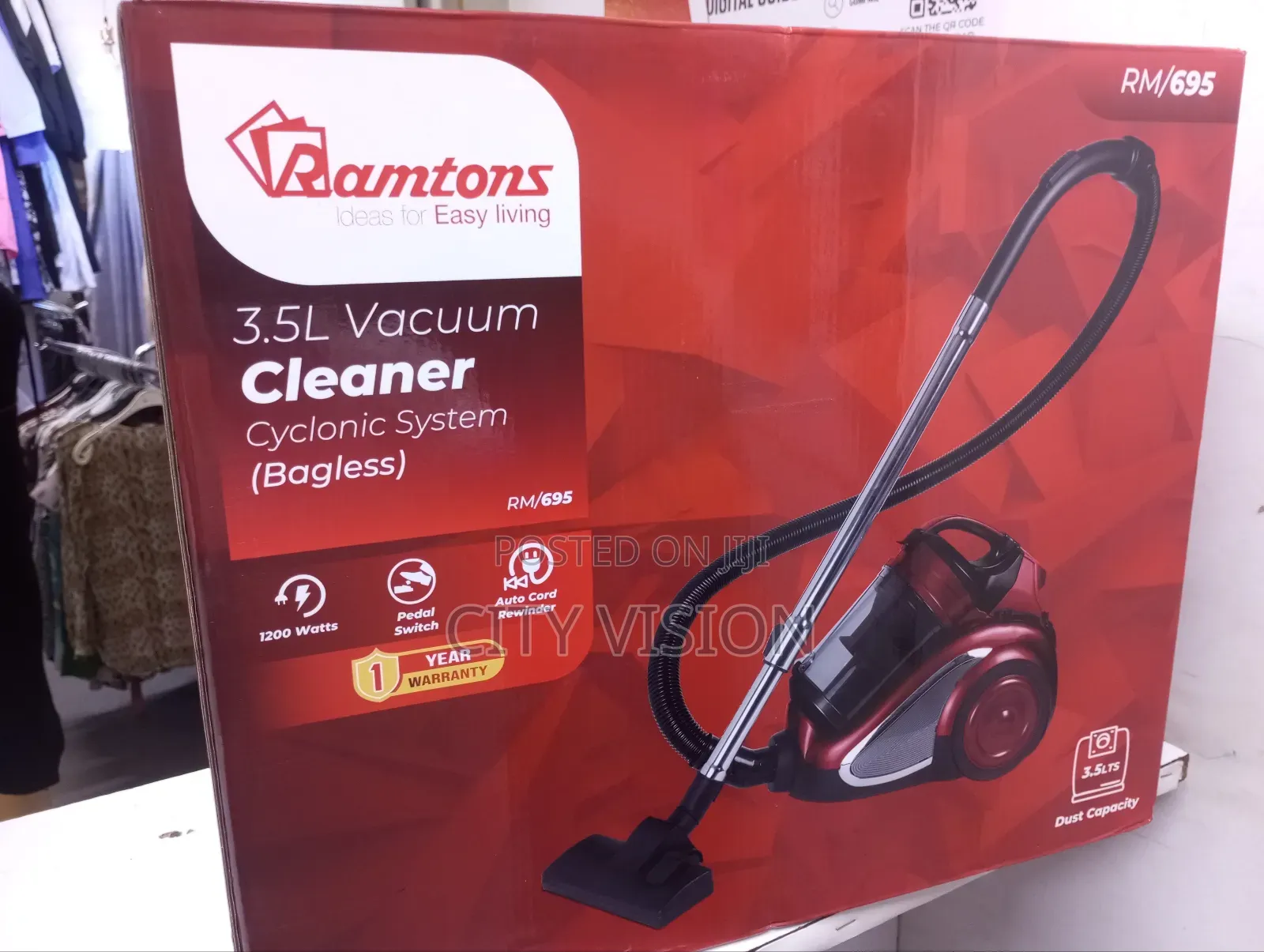 Ramtons Vacuum Cleaner 3.5l Cyclonic System Rm/695