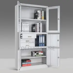 Office Cabinet; Gray Steel Executive Cabinet With Drawers and in Safe