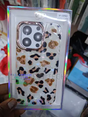 Ziye iPhone 13 Pro Cheetah/Leopard Print Gliter Gold Plated Case