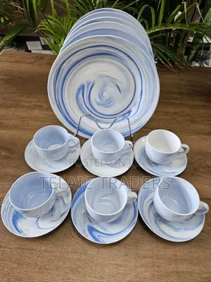 18 Pieces Ceramic Dinner Set Plate With Coffee Cup