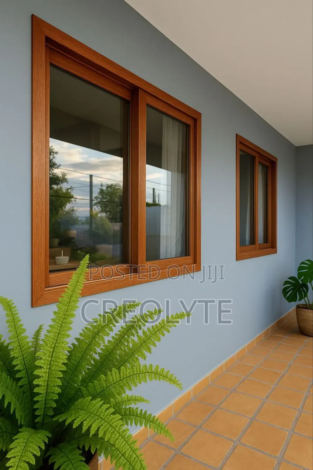 Wood Finish Aluminium Windows