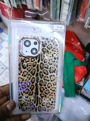 Warui Cheetah Print iPhone 14 Glossy Gold Plated Case -Brown