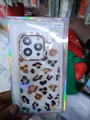 Hellsy Cheetah Print iPhone 15 Pro Glitter Glossy Case - Multicolor