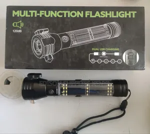Torch Led Flashlight Solar Power Multifunctional Flashlight Hammer