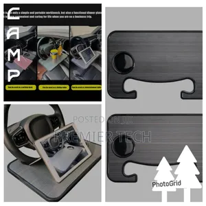 Wooden Slotted Steering Wheel Table Tray