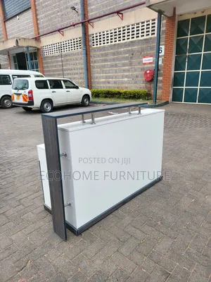 1.4m Reception Desk White Gray