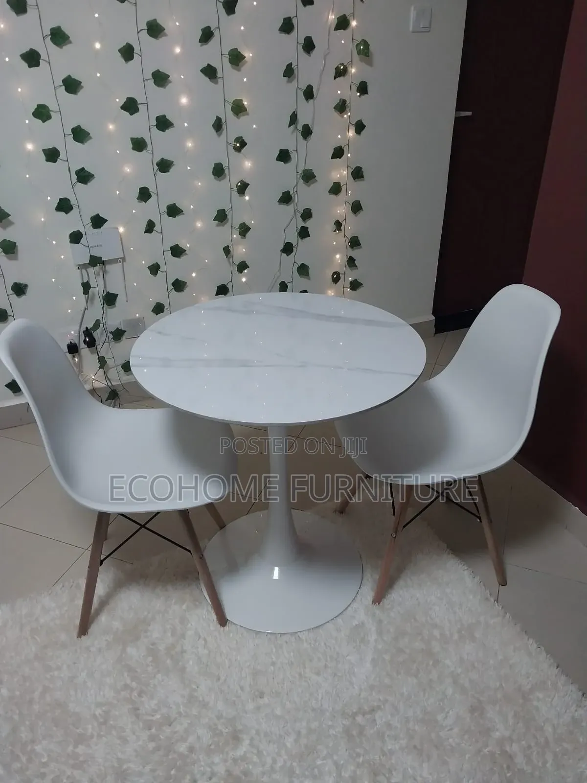 2 Seater Eames Marble Table and Chairs