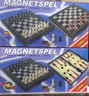 3 in 1 Chess, Checkers Draught Backgammon Board Game
