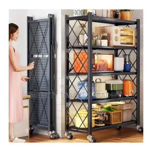 Kitchen Rack With Wheels* Foldable Rack