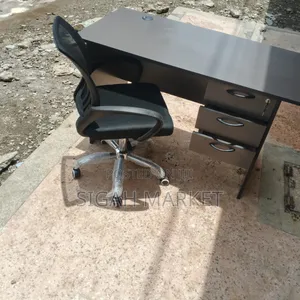 Executive Office Desk Grey and Mesh Chair