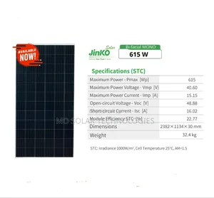 615w Jinko Mono Crystal All Weather Solar Panels