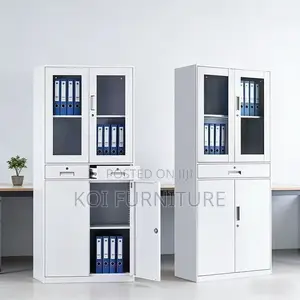 Office Cabinet; Two Doors View Glass Upper Unique Cabinet