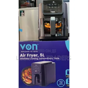Von 5 Litres Digital Slim Design Air Fryer Black