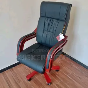 Office Executive Chair With Wooden Armrest