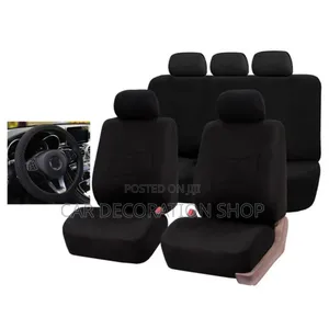 Black Polyester Full Set Rear Front Seats Covers