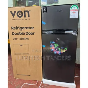 Von Double Door Fridge 125litres