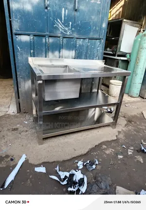 Double Shelves Stainless Steel Sink