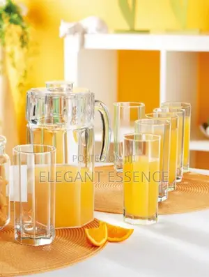 Elegant 7-Piece Set (1 Jug + 6 Glasses)
