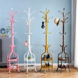 Heavy Duty Wrought Iron Coat/Handbag Floor-Standing Rack