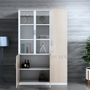 Brown Wooden 3-Door's Office Document Cabinet