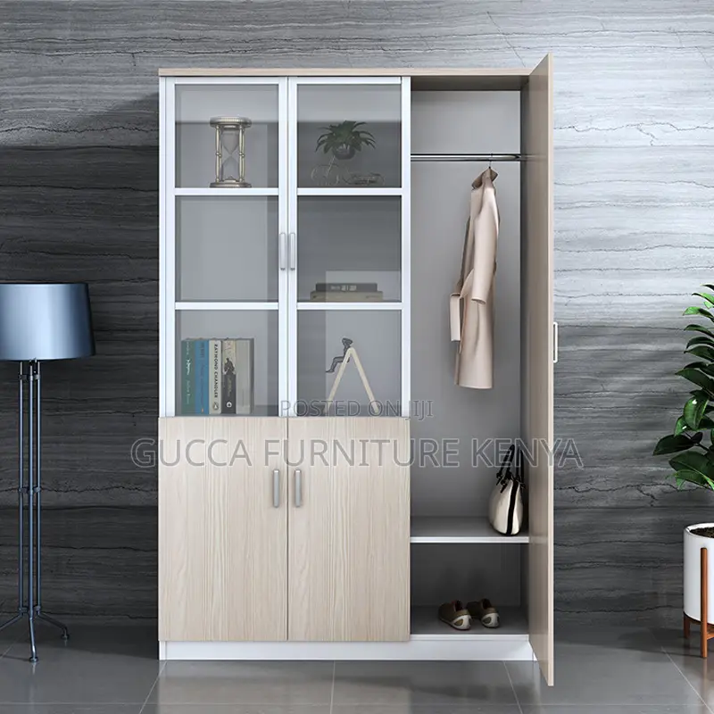 Brown Wooden 3-Door's Office Document Cabinet
