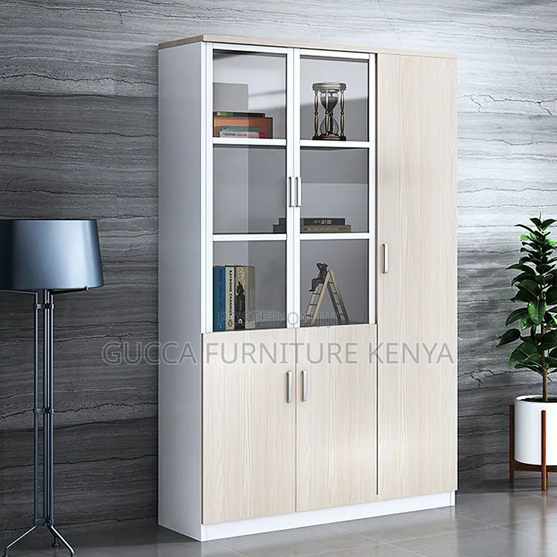Brown Wooden 3-Door's Office Document Cabinet