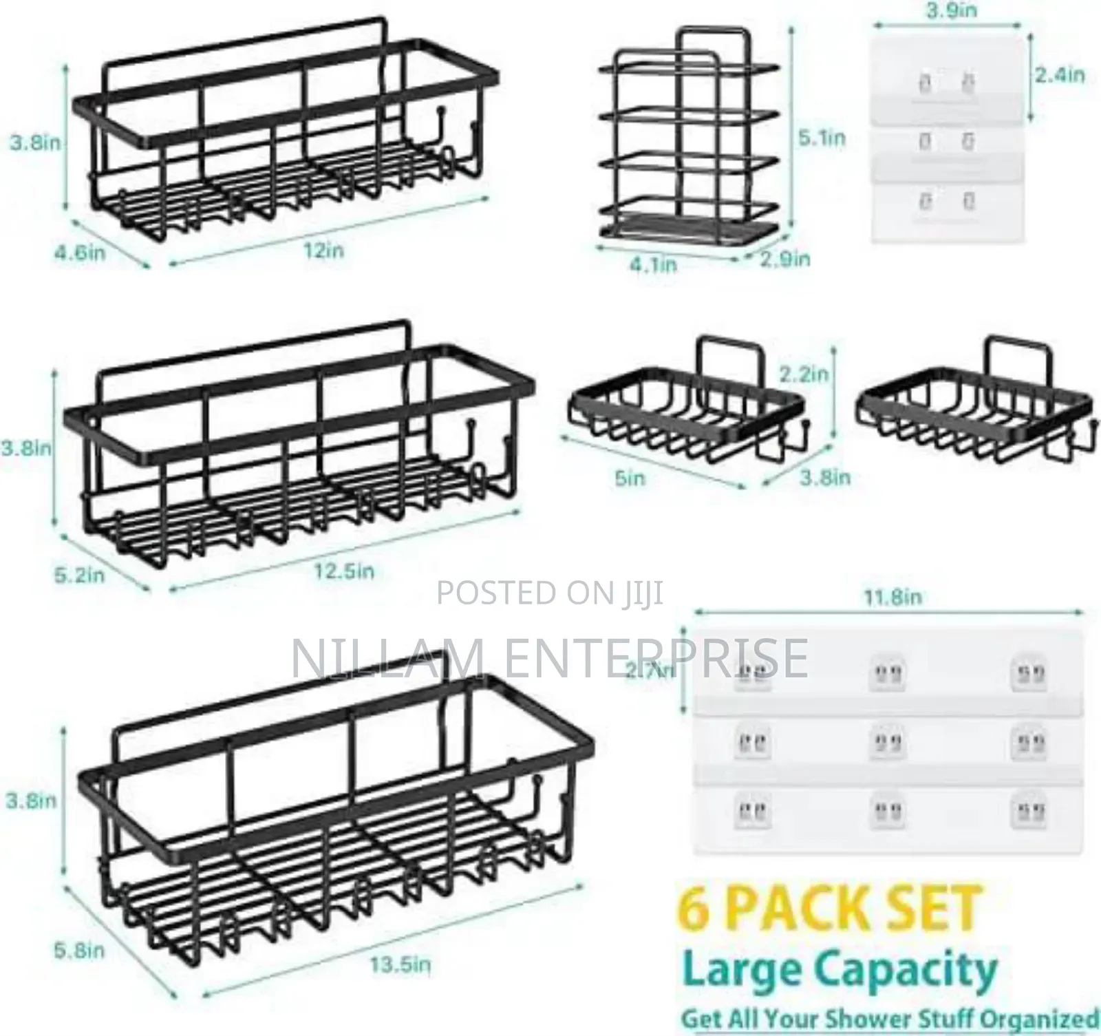 6pcs Set Shower Caddy Shelf/Bathroom Organizer*
