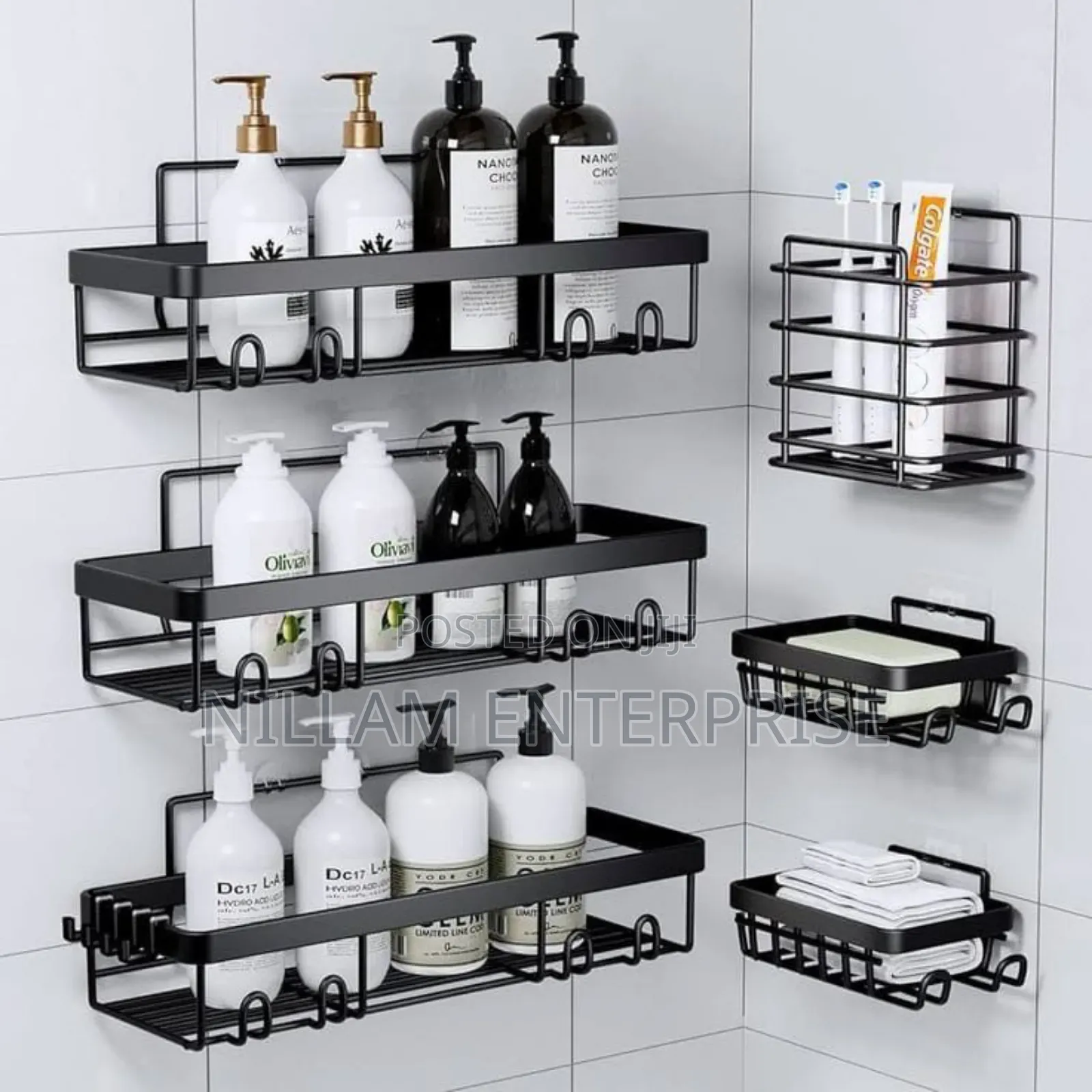 6pcs Set Shower Caddy Shelf/Bathroom Organizer*