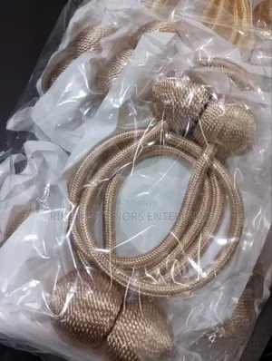 Light Brown Curtain Holders With Magnetic Effect