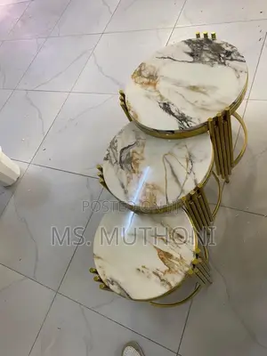 *3 in 1 Nesting Luxury Pure Marble Side Stool*