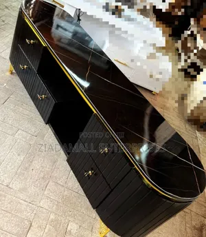 Tv Stand ,Contemporary White Gold Media Console