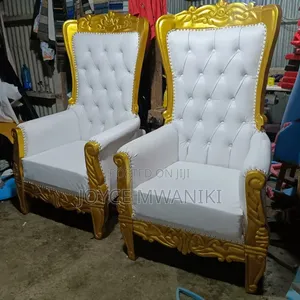 2 King, Queen or Pedicure Leather White Seats