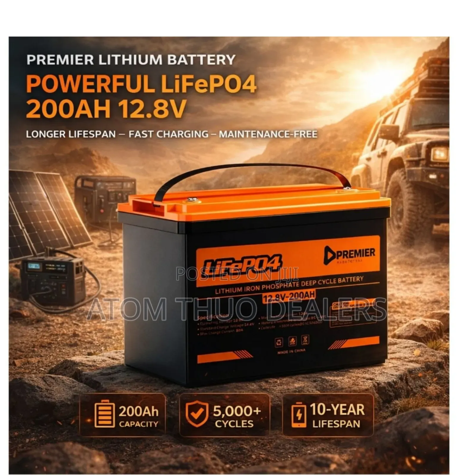 Premier Lithium Battery 12.8v 200ah