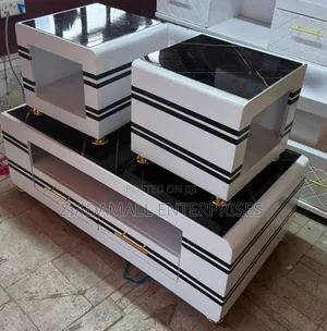 Coffee Table Coffee Table With Glass/Marble Top 2 Stools