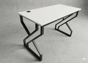 Black Metallic Study Desk and White Top