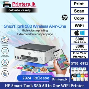 Hp 580 Smart Tank Wireless All in One;Print,Copy and Scan Wifi Printer