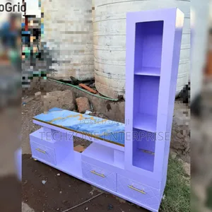 Executive Extended Tv Stand With Marble Coating, White 