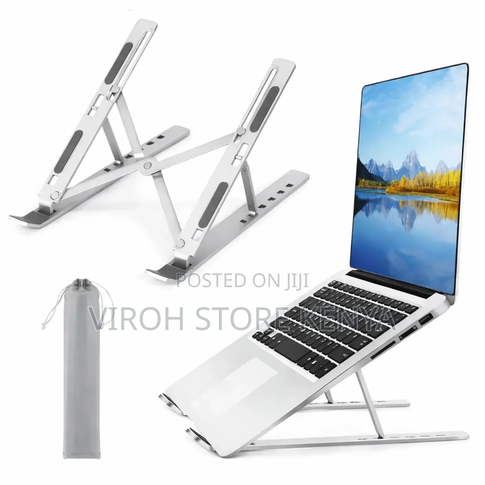 Adjustable Aluminum Laptop Stand Foldable Portable Cooling Desk Riser