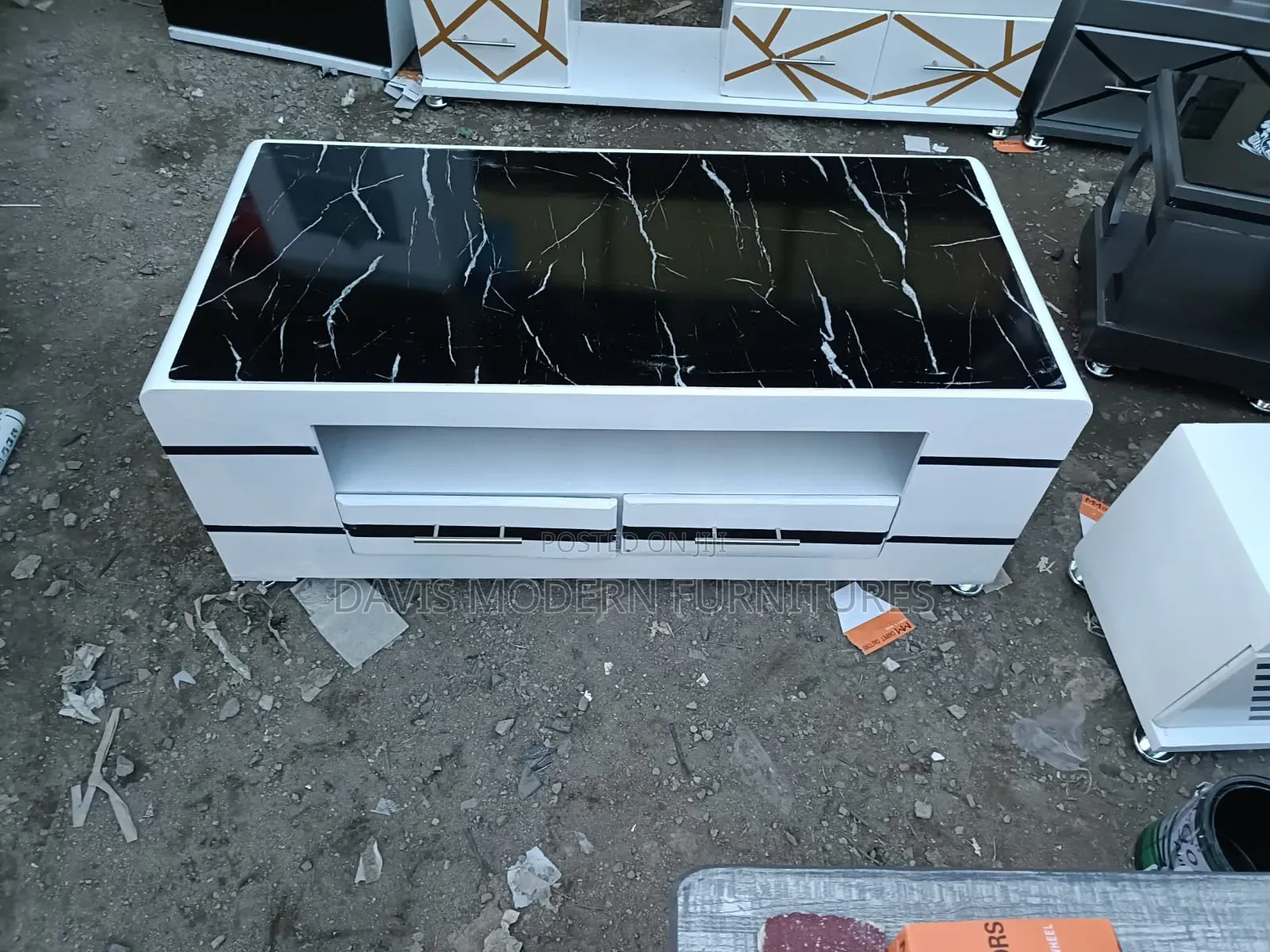Coffee Table With Black Marble Top
