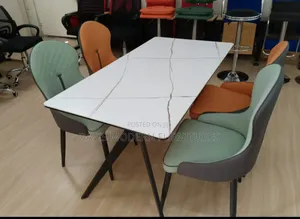 Dinning Table With Marble Like Top With Chairs