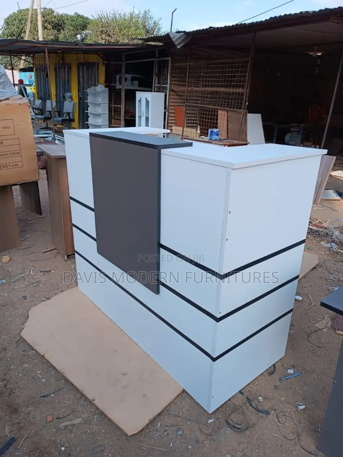 White Reception Counter